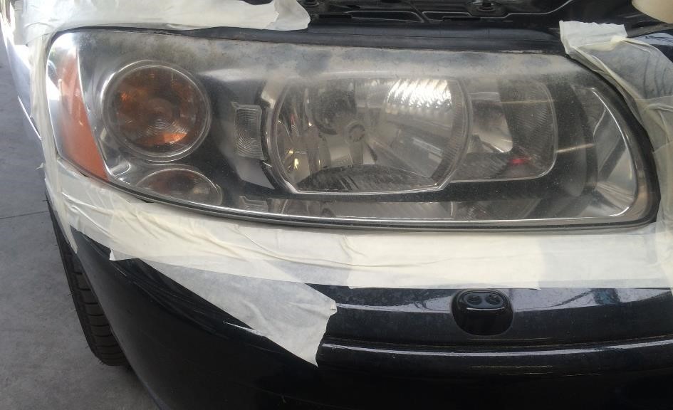 Koplamp polijst before foto